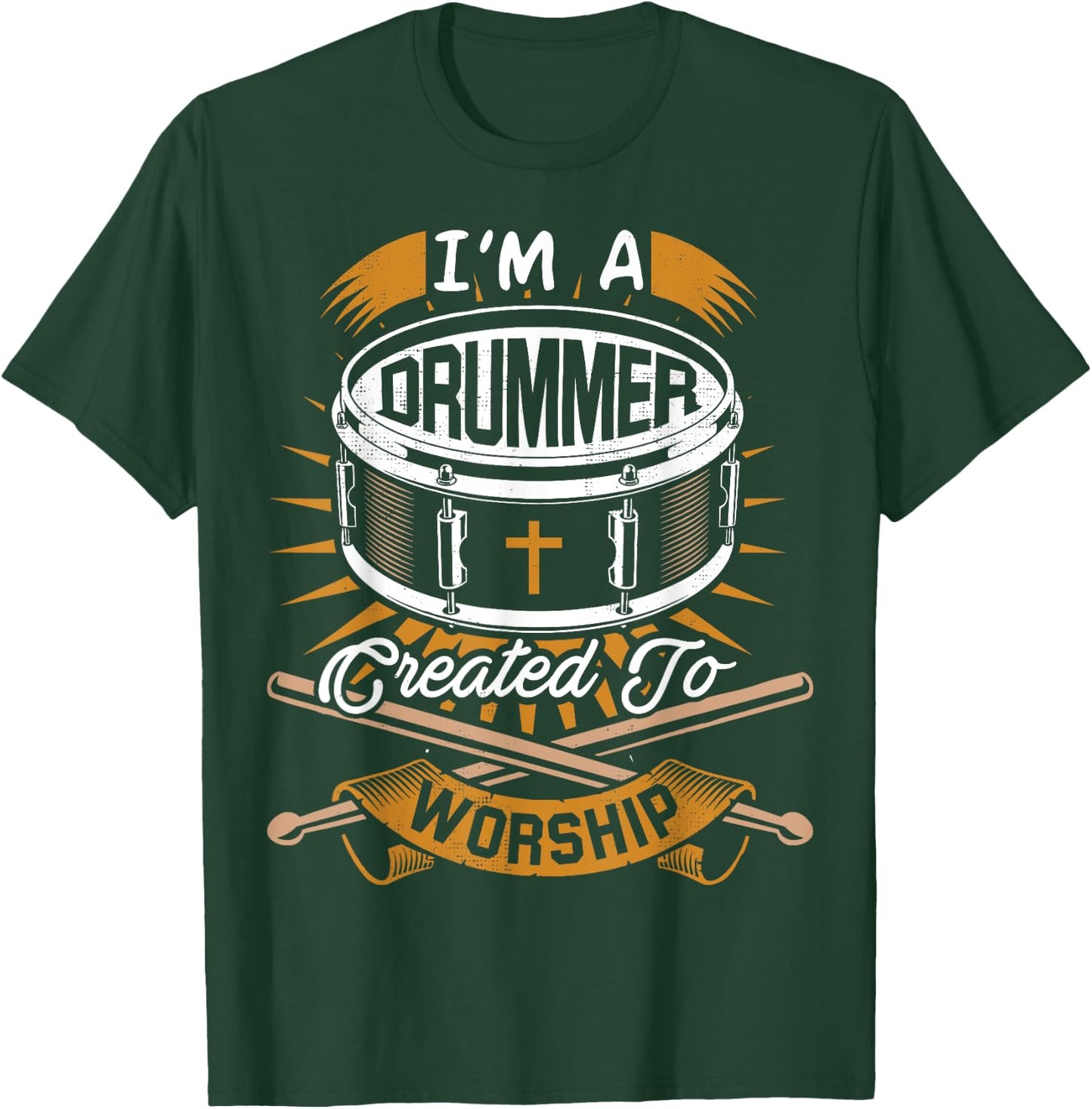 Christian Drummer Gift for Drummers Who Rock God T-Shirt - T-Shirt | Forest
