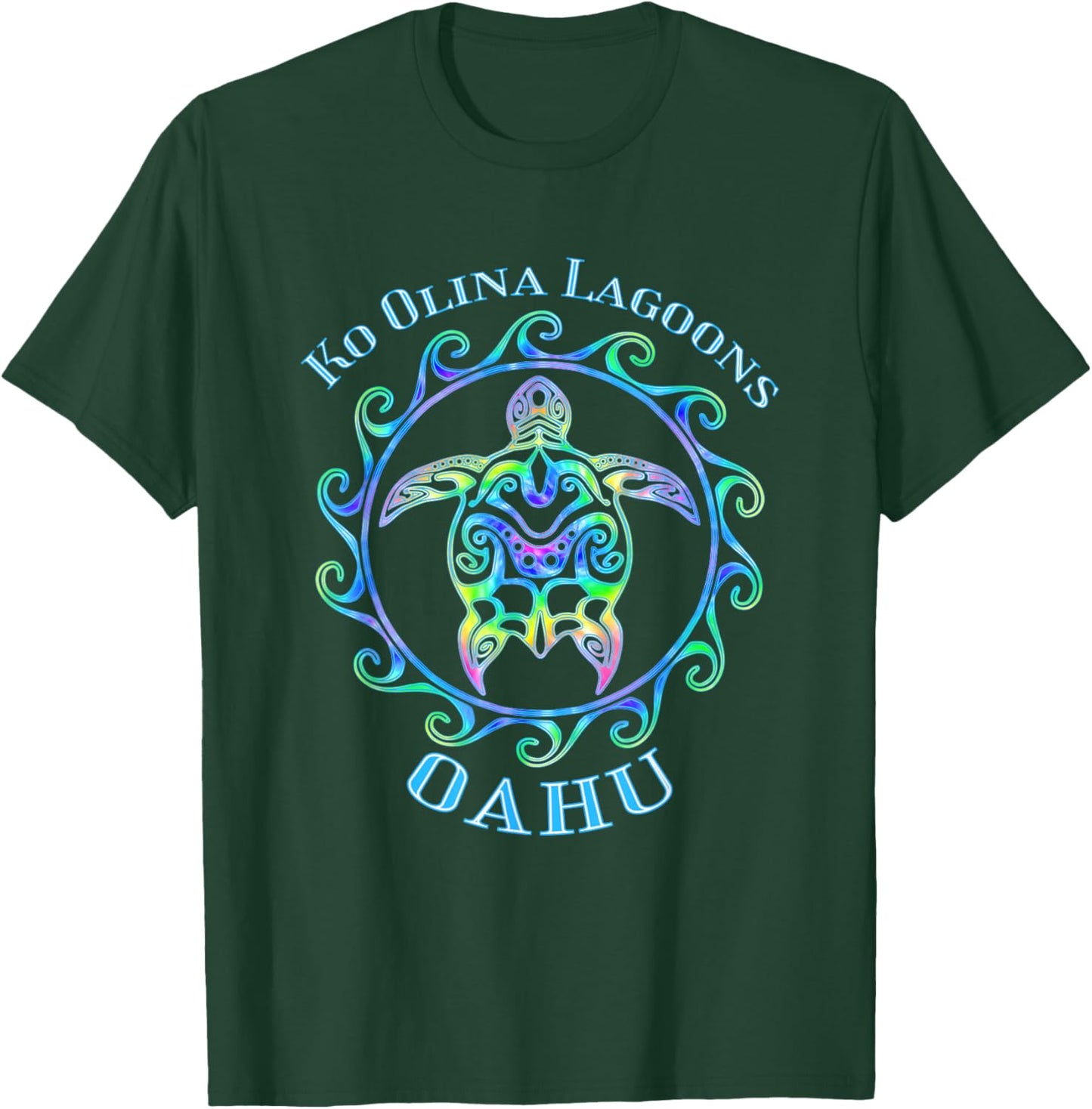 Ko Olina Lagoons Oahu Hawaii Vacation Colorful Turtle T-Shirt - T-Shirt | Forest