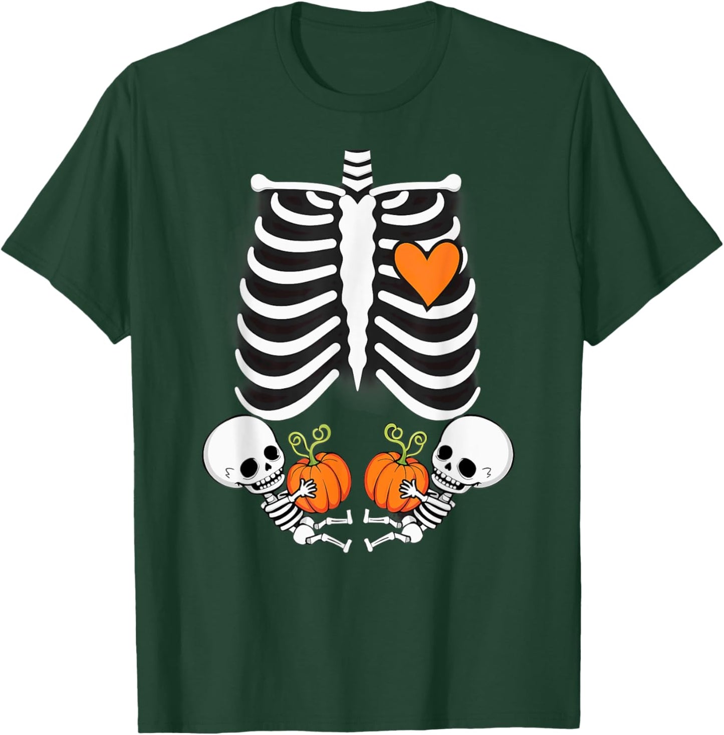 Pregnancy Announcement Gender Reveal Skeleton Twins T-Shirt - T-Shirt | Forest