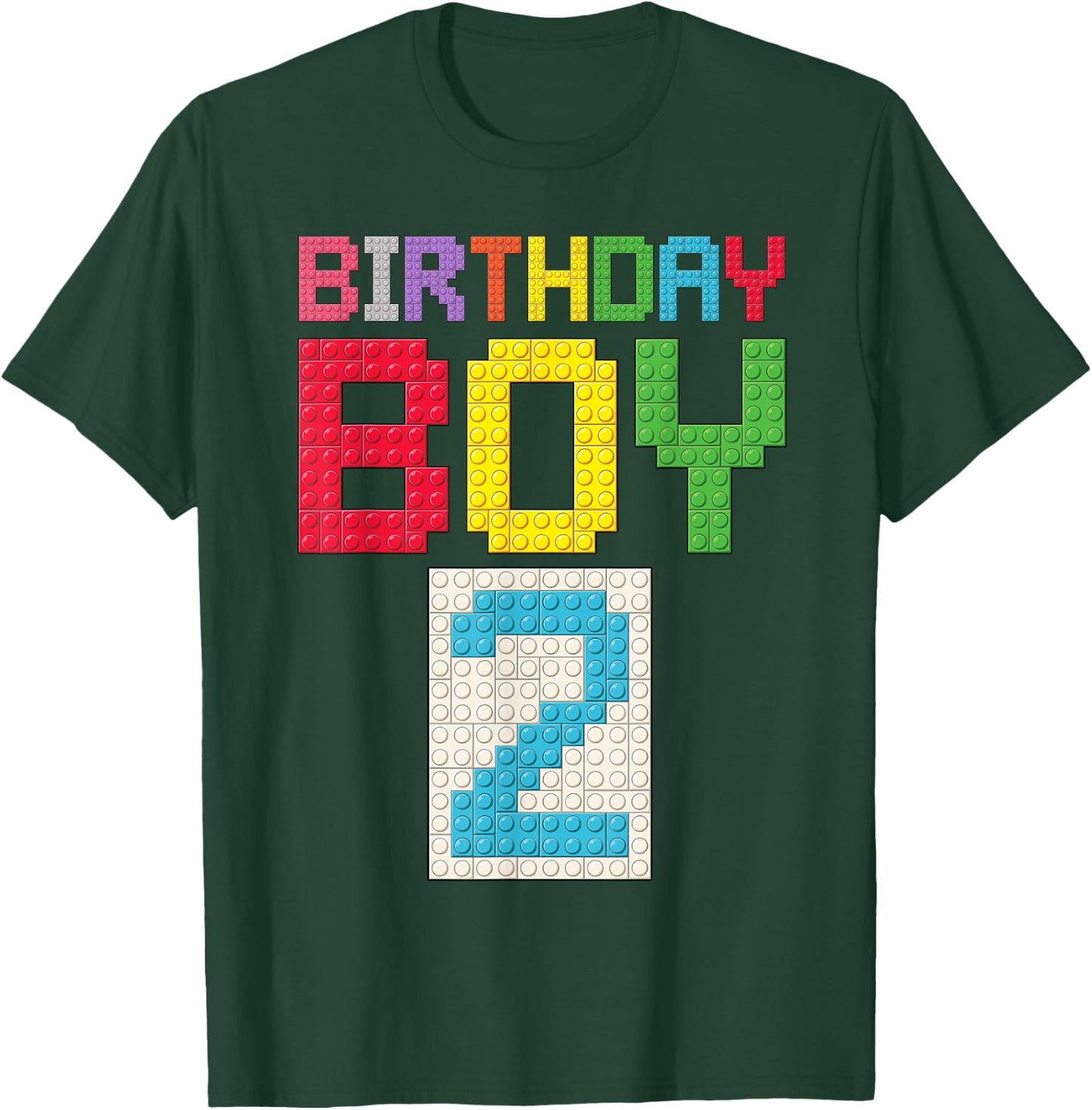 2nd birthday Boy master builder 2 years old block building T-Shirt - T-Shirt | Forest