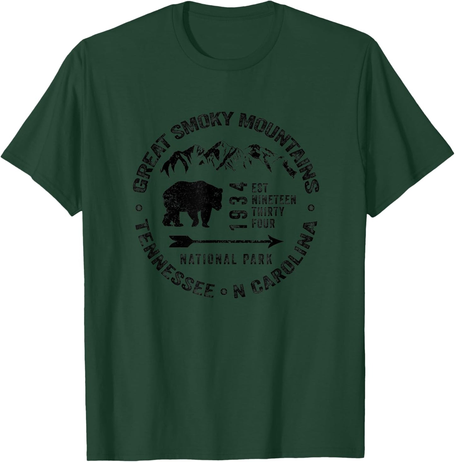 Great Smoky Mountains National Park USA Black Bears Hiking T-Shirt - T-Shirt | Forest