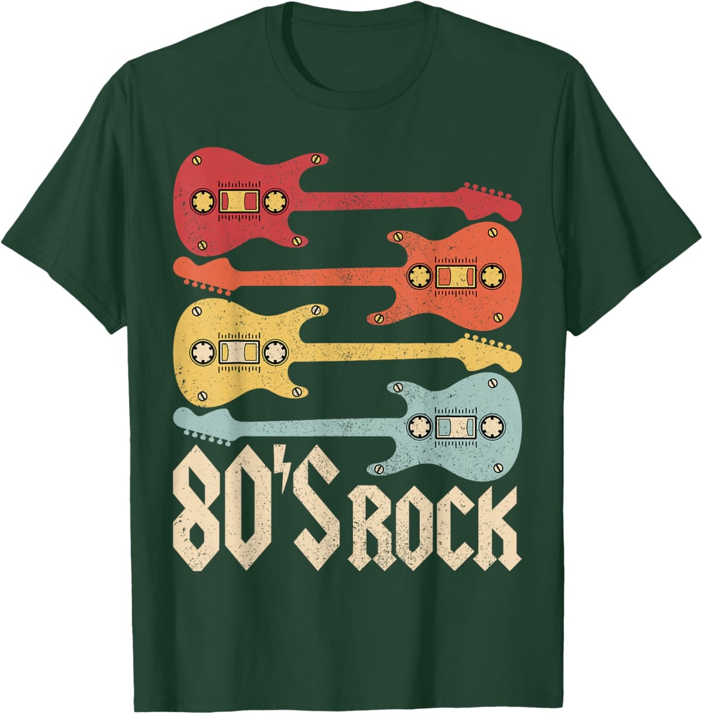 80s Rock Band Guitar Cassette Tape 1980s Vintage 80s Costume T-Shirt - T-Shirt | Forest