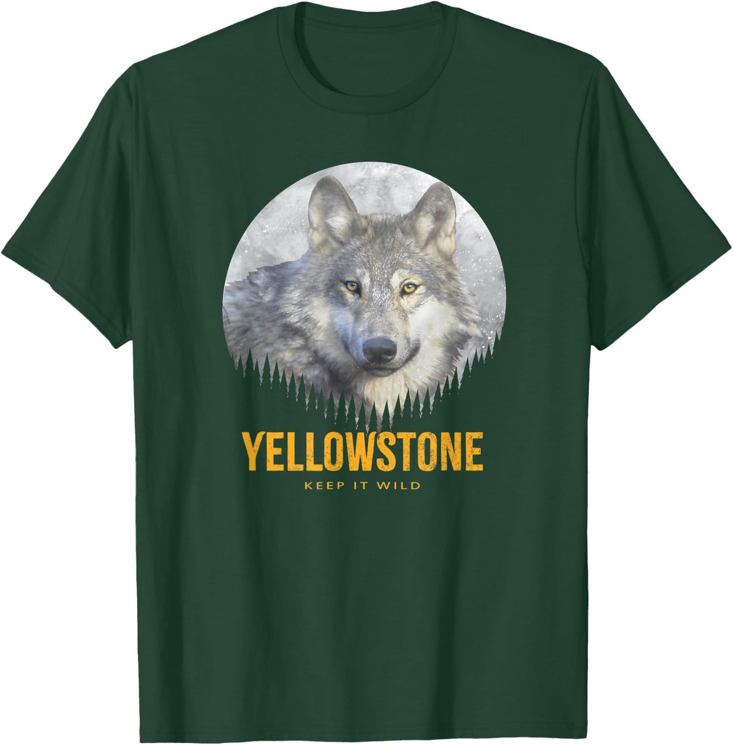 Yellowstone Wild Gray Wolf American Wolf T-Shirt - T-Shirt | Forest