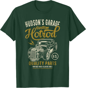 Hudson's Hotrod Garage Classic Car Hudson Design T-Shirt - T-Shirt | Forest