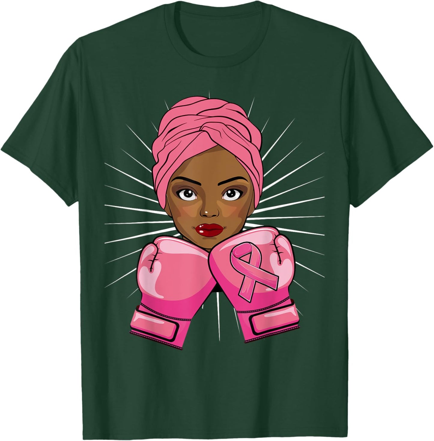 Black African American Woman Fight Breast Cancer T-Shirt - T-Shirt | Forest