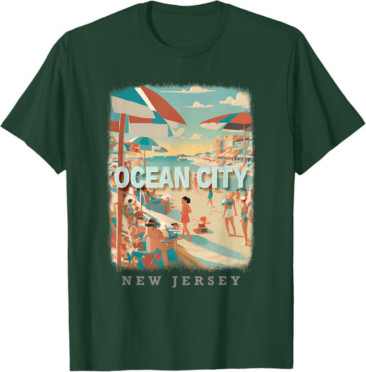 Ocean City New Jersey NJ Boardwalk Bliss SD105 T-Shirt - T-Shirt | Forest