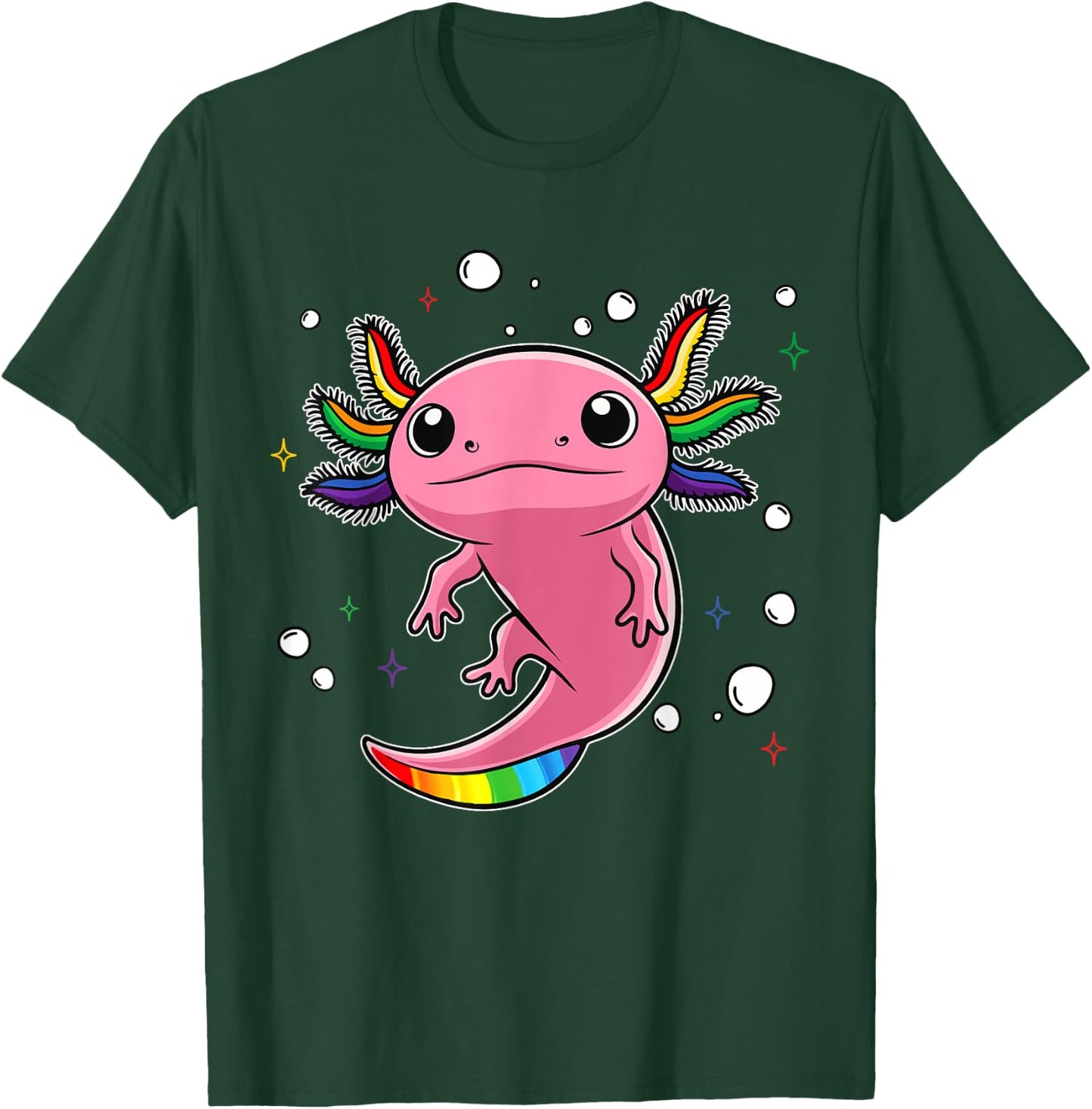 Cute Ally Axolotl Be Kind Gay Rainbow LGBTQ Flag Gay Pride T-Shirt - T-Shirt | Forest