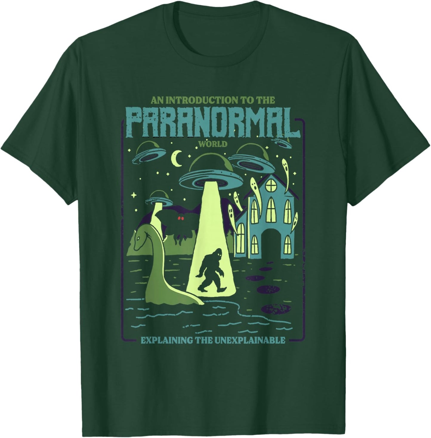 Cryptids Shirt UFO Alien Bigfoot Mothman Loch Ness Monster T-Shirt - T-Shirt | Forest