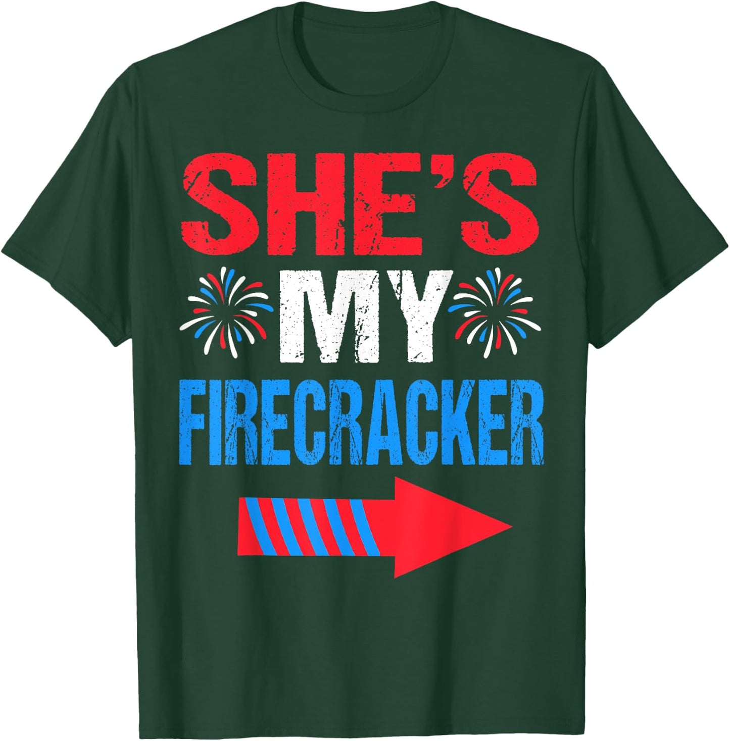 She's my Firecracker Matching 4th Of July Shirts For Couples T-Shirt - T-Shirt | Forest