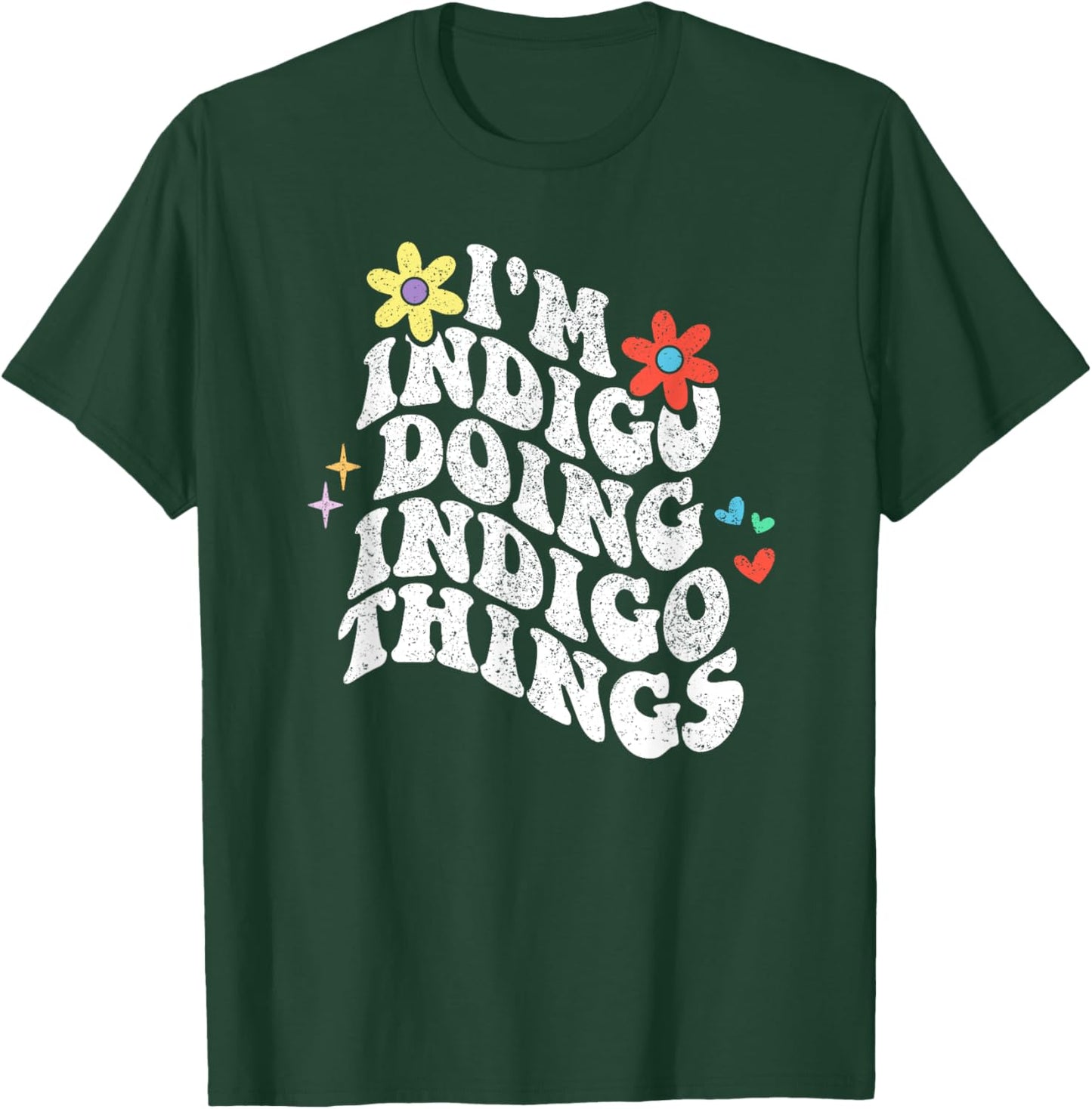 Retro Groovy Im Indigo Doing Indigo Things Funny Mothers Day T-Shirt - T-Shirt | Forest