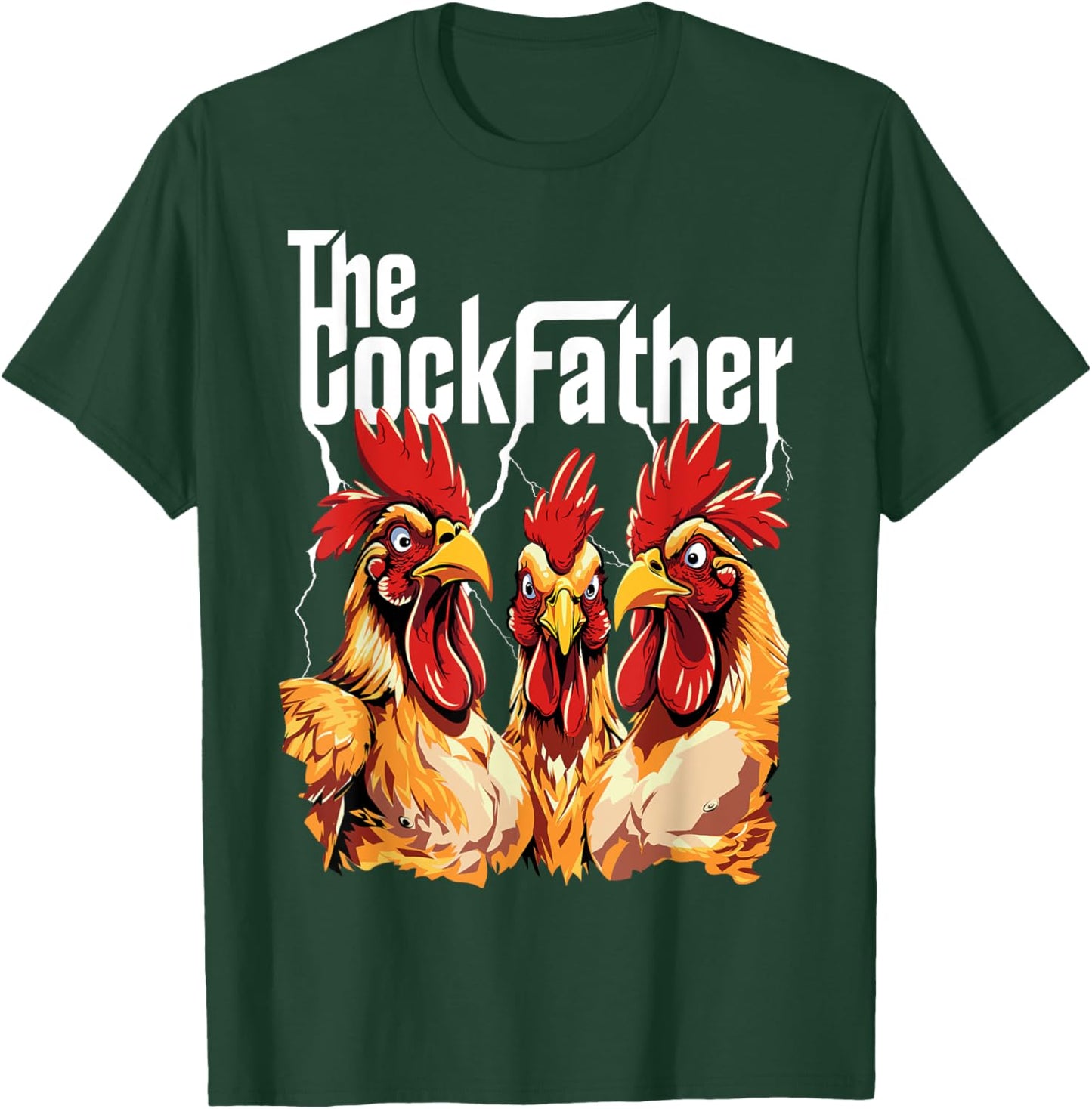 The Cockfather Chicken Father Dad Owner Funny Cute Rooster T-Shirt - T-Shirt | Forest