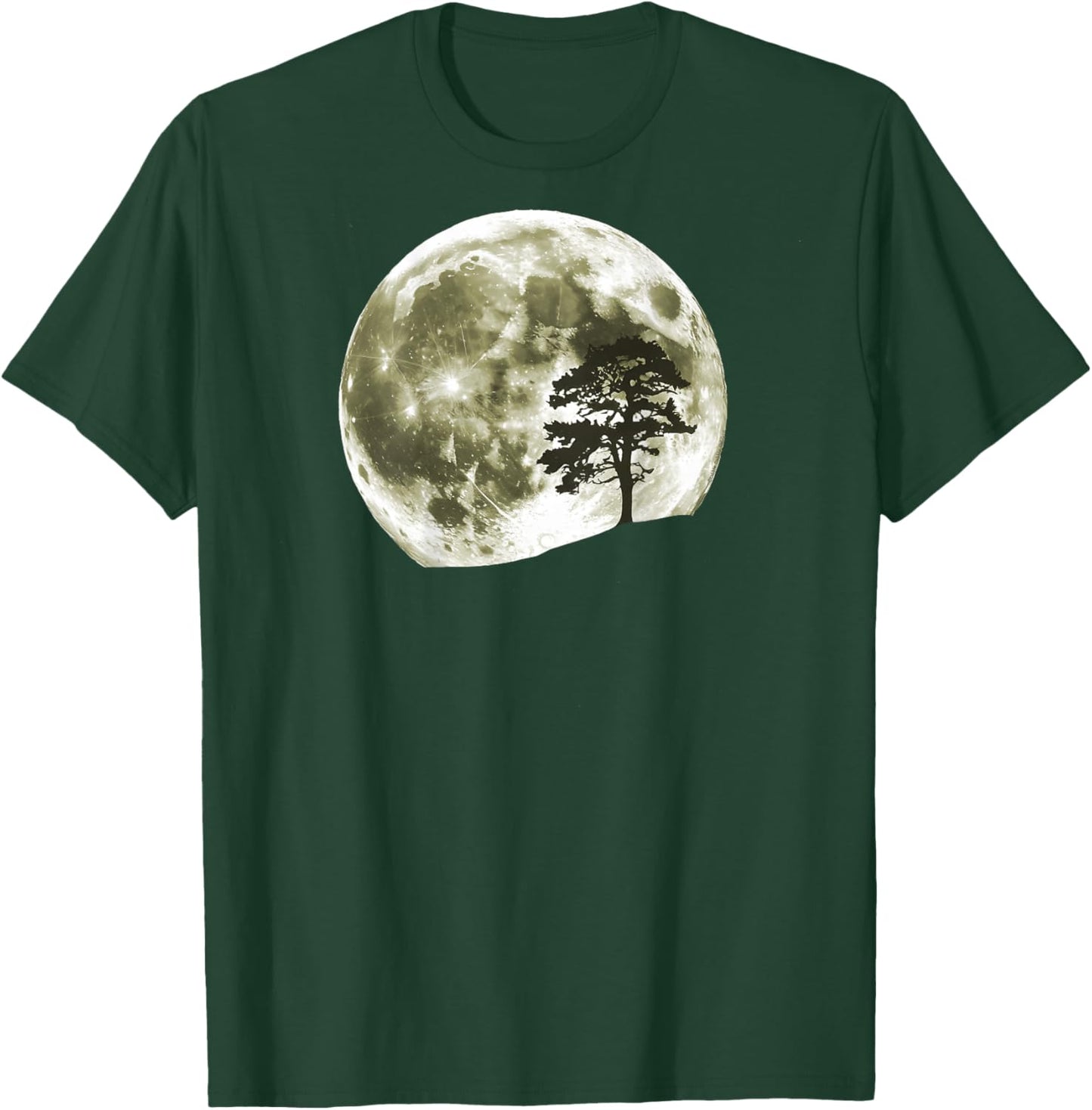 On Back Trees Nature Mountains Full Moon Adventure Wildlife T-Shirt - T-Shirt | Forest
