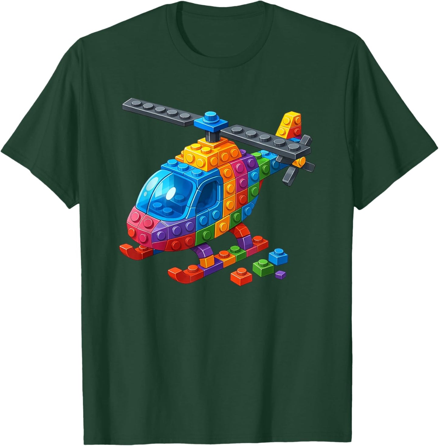 Master Builder Hélicoptère Blocs de construction Jouets pour garçons T-Shirt - T-Shirt | Forest