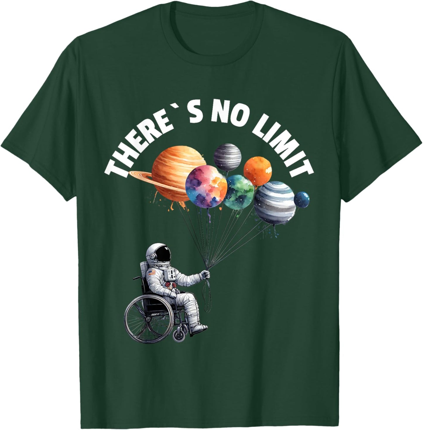 Motivation To Wheelchair Astronaut Kids With T-Shirt - T-Shirt | Forest