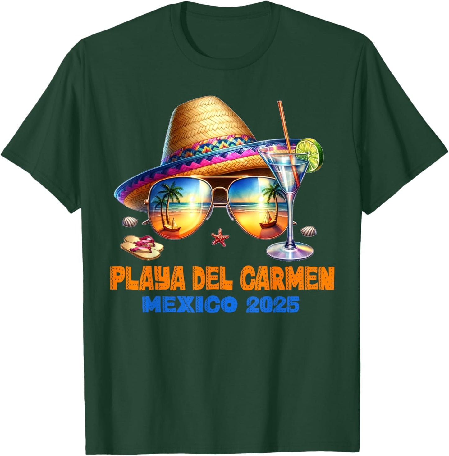 Playa del Carmen Mexico 2025 Vacation Matching Family Group T-Shirt - T-Shirt | Forest