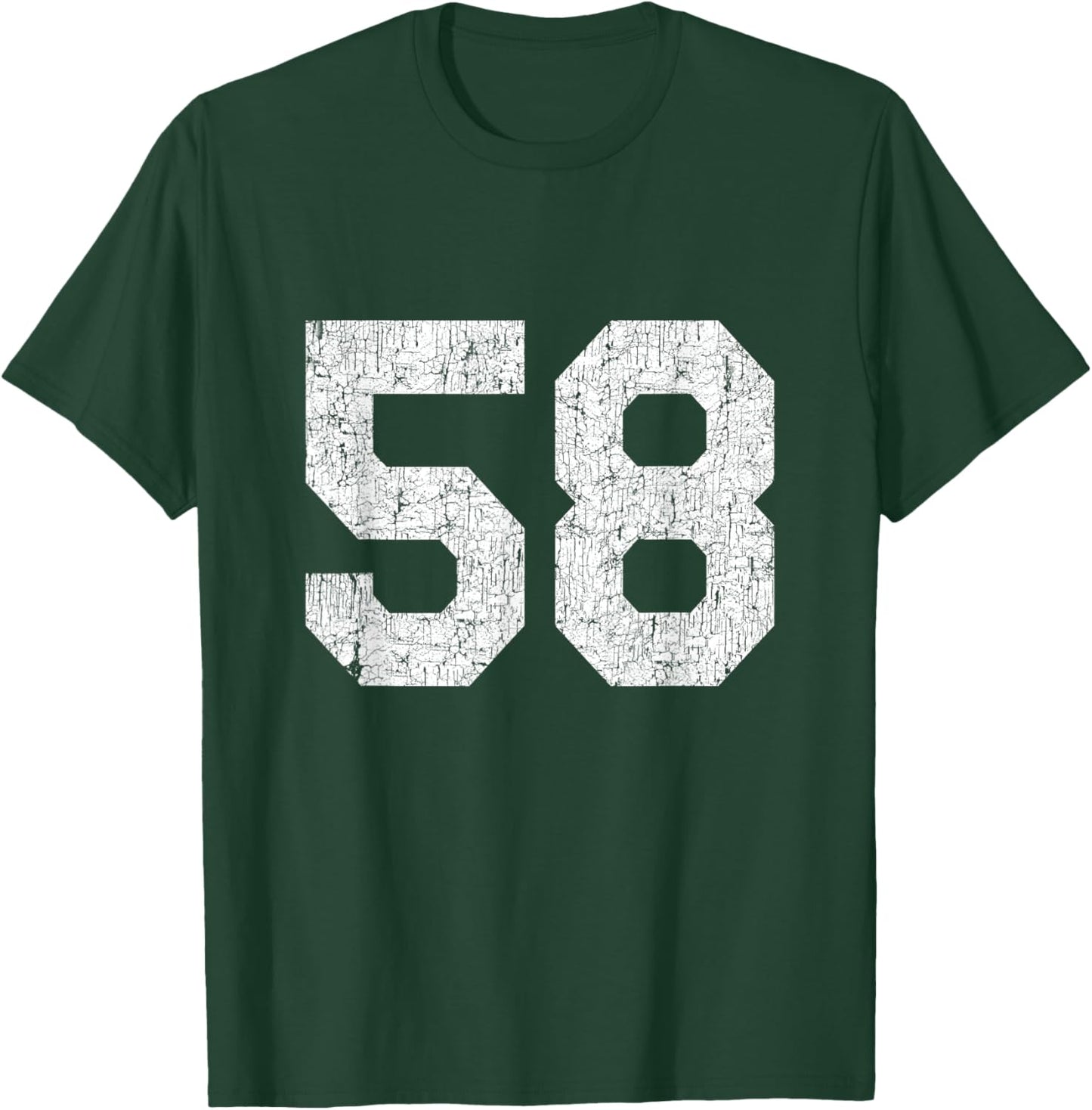 #58 Jersey Uniform Varsity Sports Number, 58th Birthday T-Shirt - T-Shirt | Forest