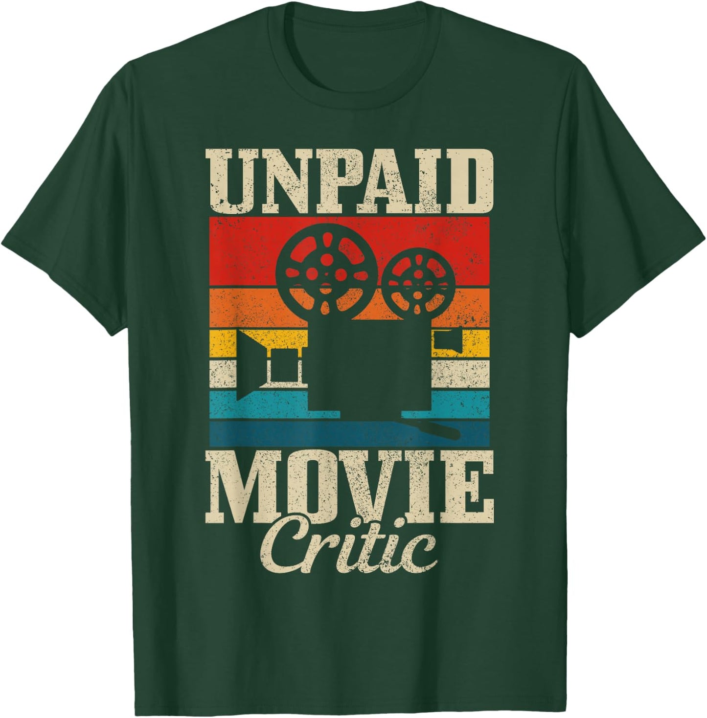 Unpaid Movie Critic Vintage Film Camera Filmmaker Funny Gift T-Shirt - T-Shirt | Forest