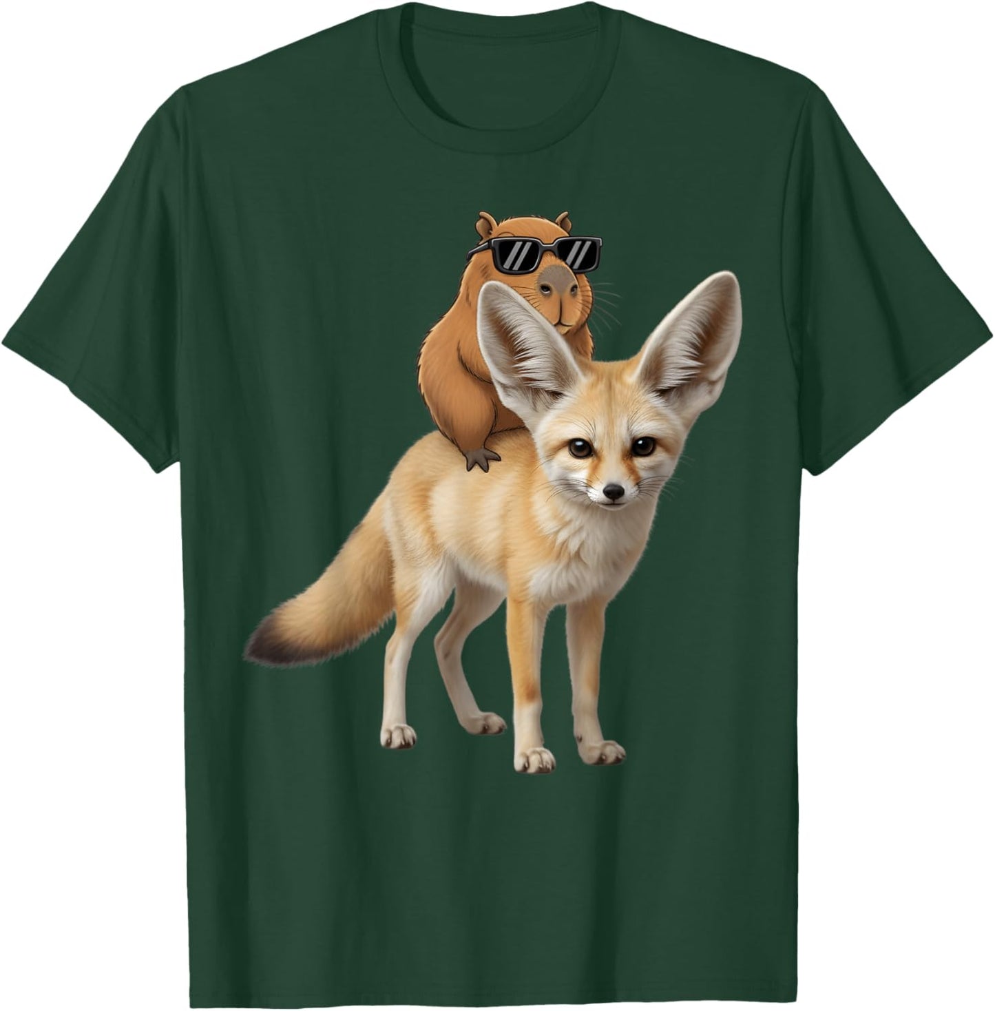 Capybara Fox Lover Funny Graphic Boys Girls Kids T-Shirt - T-Shirt | Forest