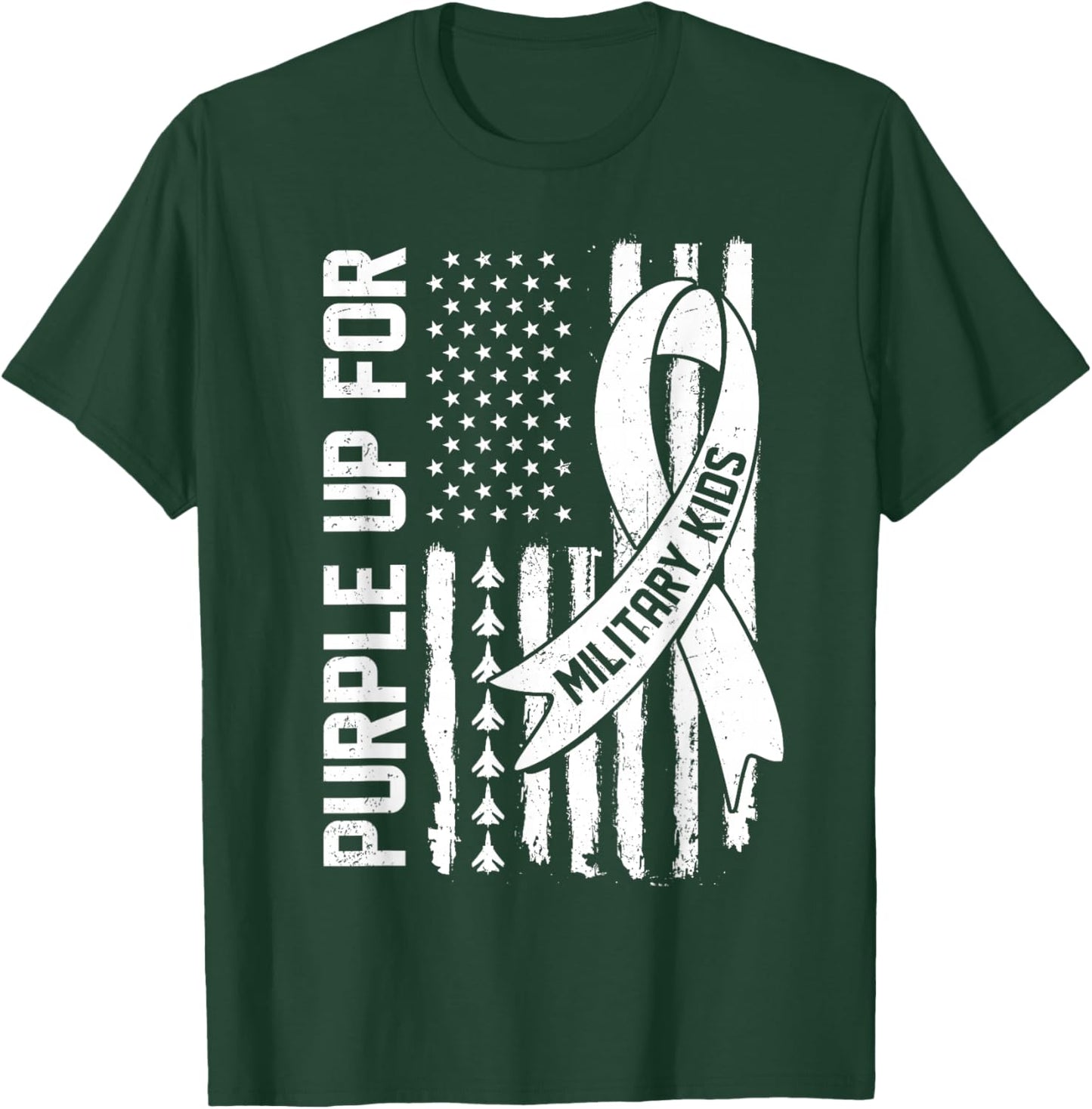 Purple Up For Military Kids Military Child Month Boys Girls T-Shirt - T-Shirt | Forest