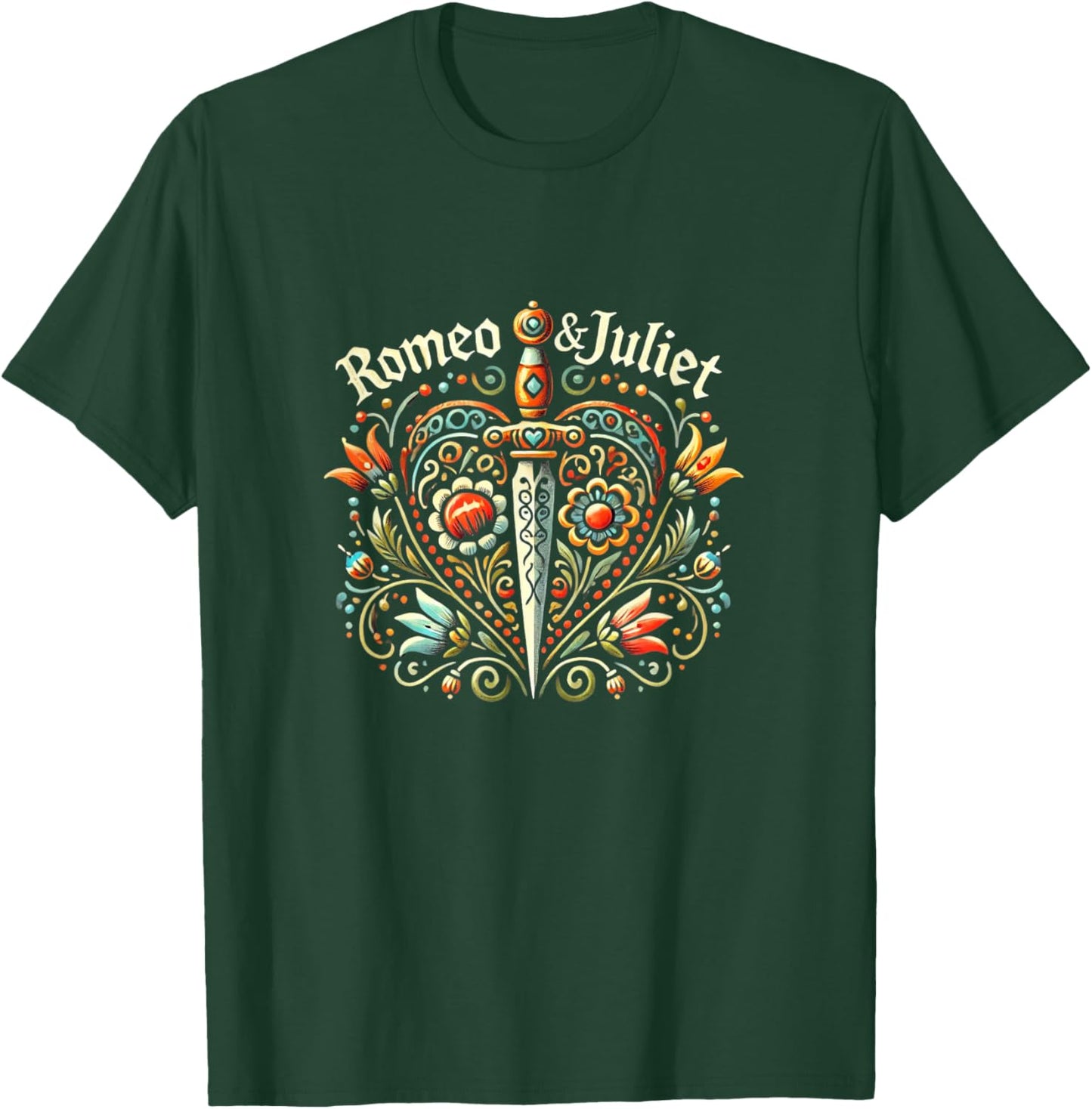 Stage Notes Romeo & Juliet Love Heart Theatre Musicals T-Shirt - T-Shirt | Forest