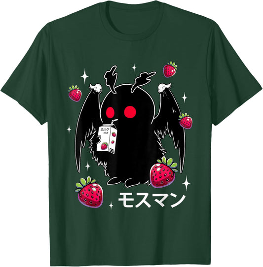 Mothman Kawaii Strawberry Milk Shake Cryptid T-Shirt - T-Shirt | Forest