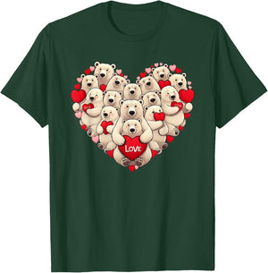 Funny Polar Bear Heart Valentine Polar Bear Kids T-Shirt - T-Shirt | Forest