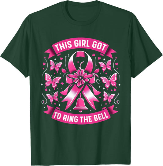 This Girl Got To Ring The Bell Breast Cancer Awareness T-Shirt - T-Shirt | Forest