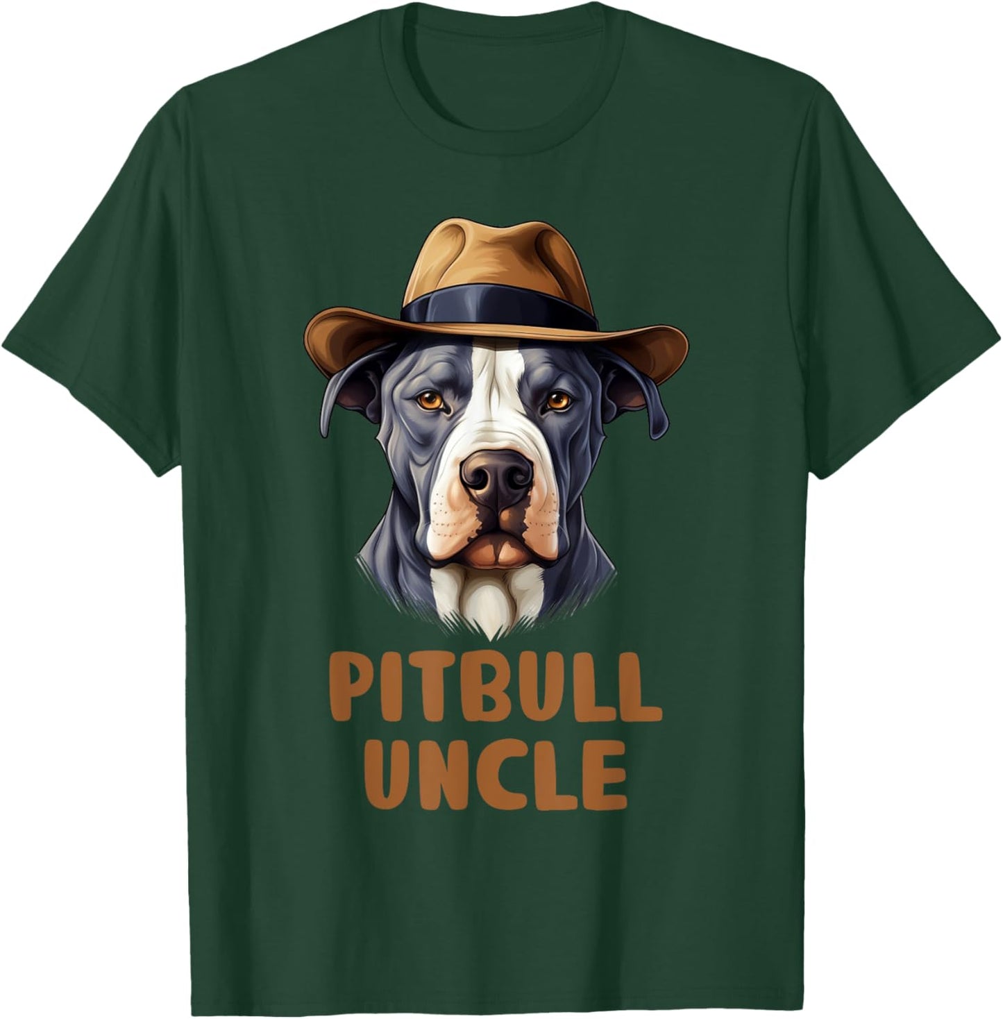 Cute Pitbull Uncle Puppy Lovers Dog Owners Gift Funny Pittie Owner - Men's Black Short Sleeve Classic Fit - Small T-Shirt - T-Shirt | Forest