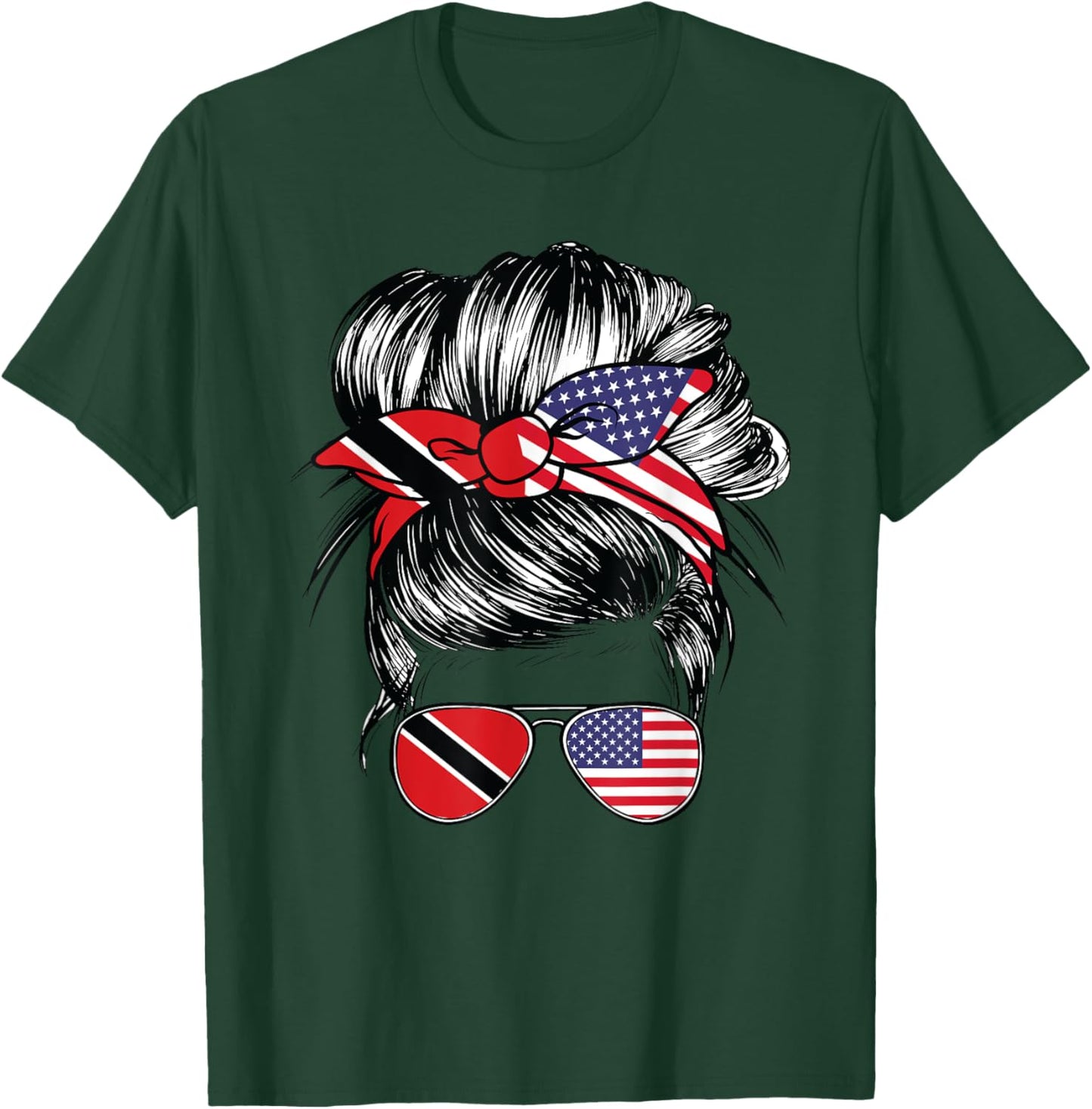 Trinidad Flag Trinidadian Women American USA Trinidad T-Shirt - T-Shirt | Forest
