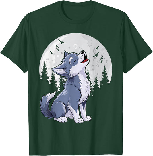 Cute Baby Howling Wolf Cub Sketch Costume T-Shirt - T-Shirt | Forest