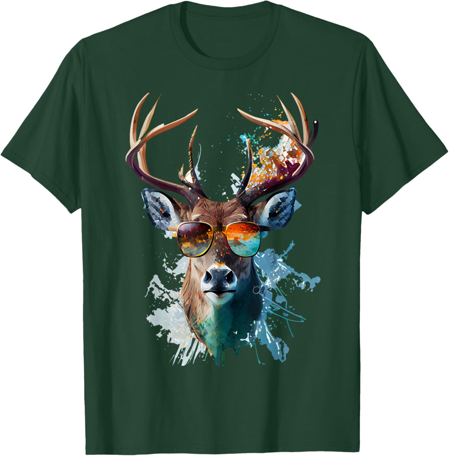 Cooler Hirsch mit Sonnenbrille T-Shirt - T-Shirt | Forest