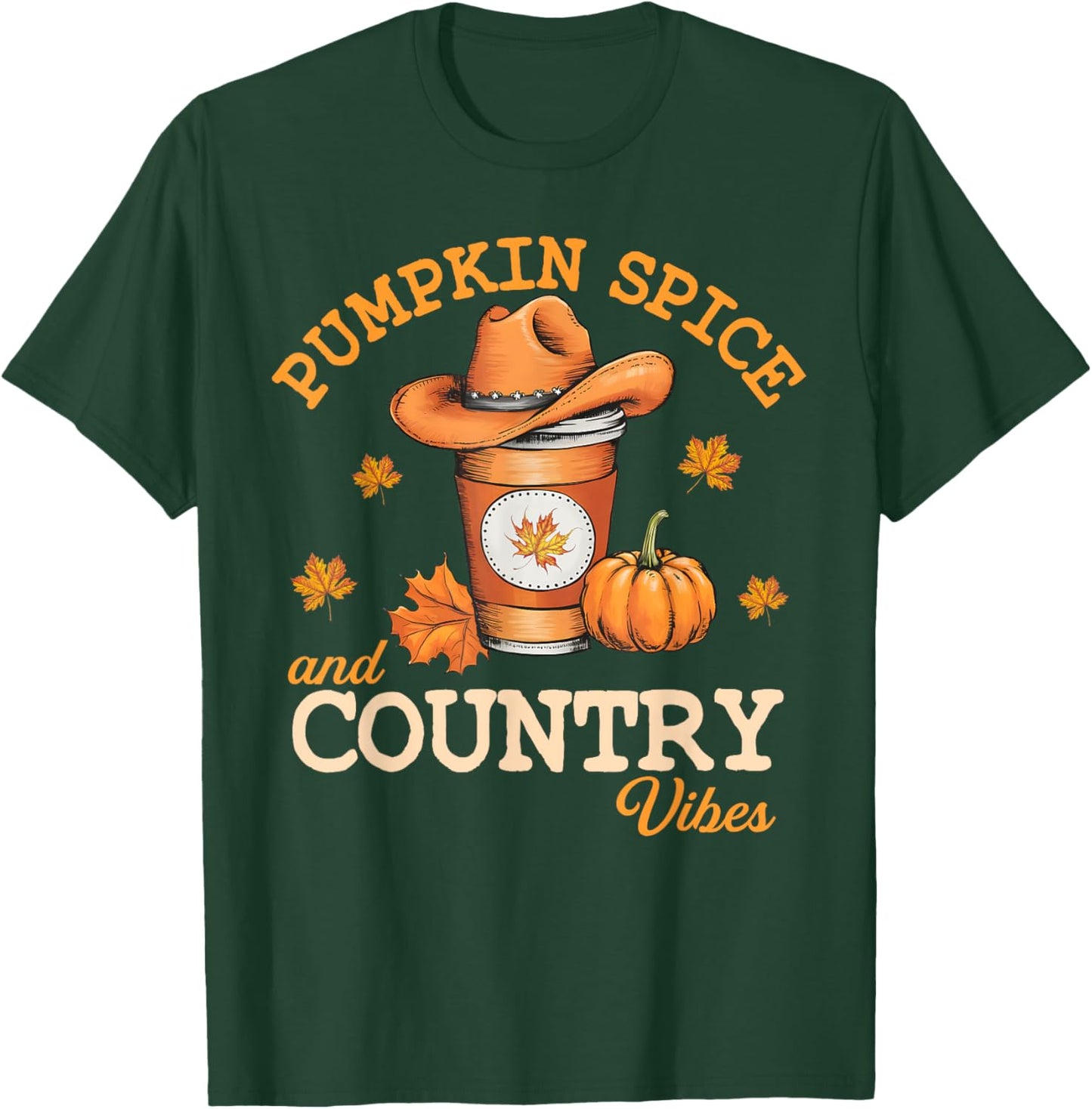 Pumpkin Spice And Country Vibes Western Fall Autumn Howdy T-Shirt - T-Shirt | Forest