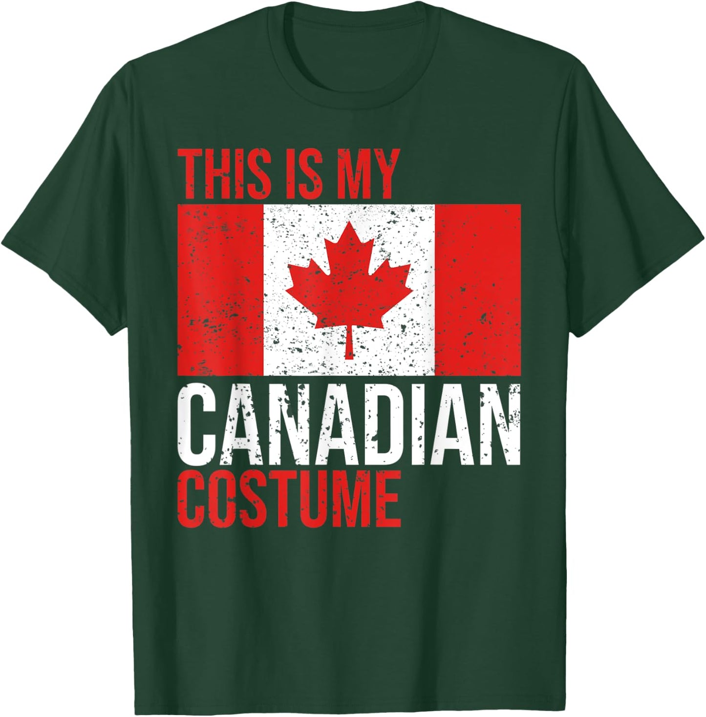 Vintage This Is My Canadian Flag Costume for Halloween T-Shirt - T-Shirt | Forest