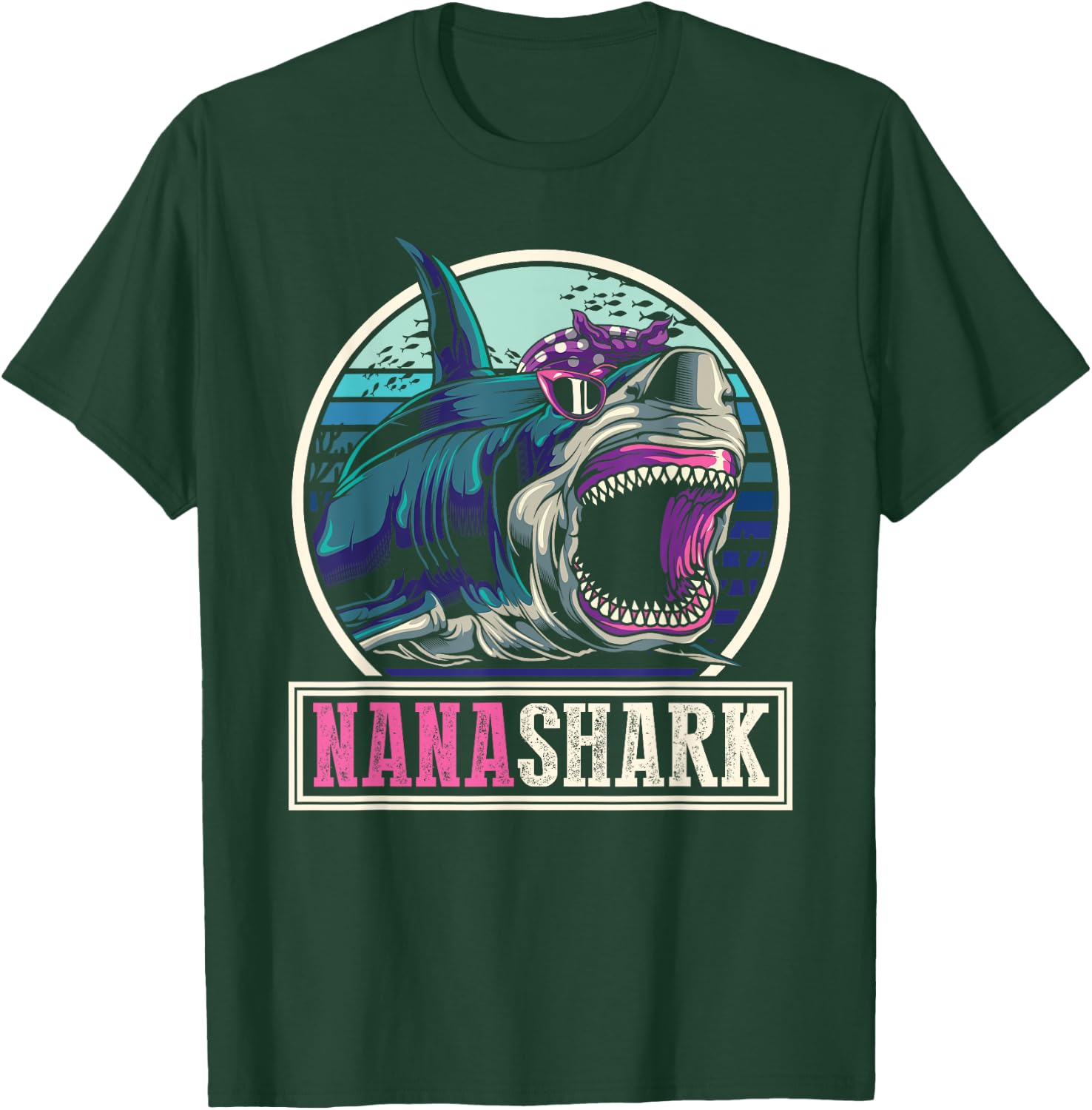 Grandmother Animal Sea Monster Grandma Women Gift Nana Shark T-Shirt - T-Shirt | Forest