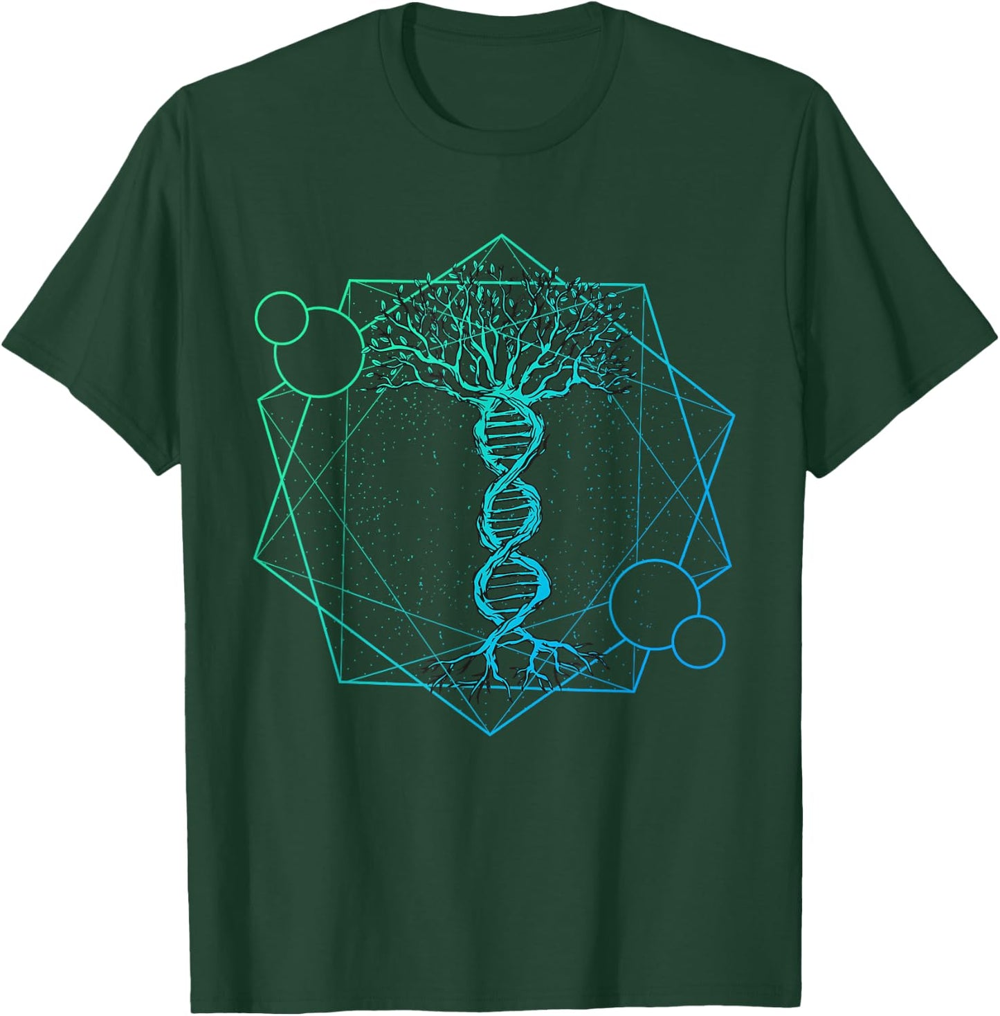 Geometric Triangle Tree Life DNA - Esoteric Geometry T-Shirt - T-Shirt | Forest