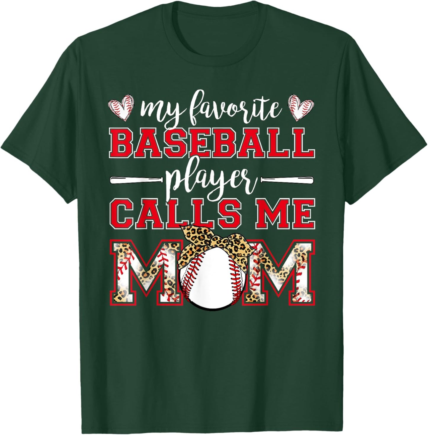 Baseball Mom Shirt My Favorite Baseball Player Calls Me Mom T-Shirt - T-Shirt | Forest