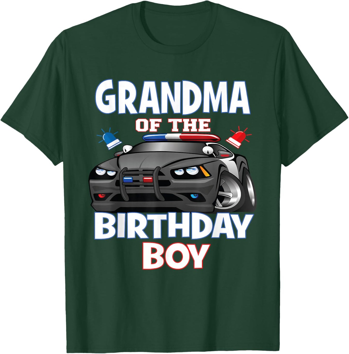 Grandma Of The Birthday Boy Policeman Officer Party T-Shirt - T-Shirt | Forest