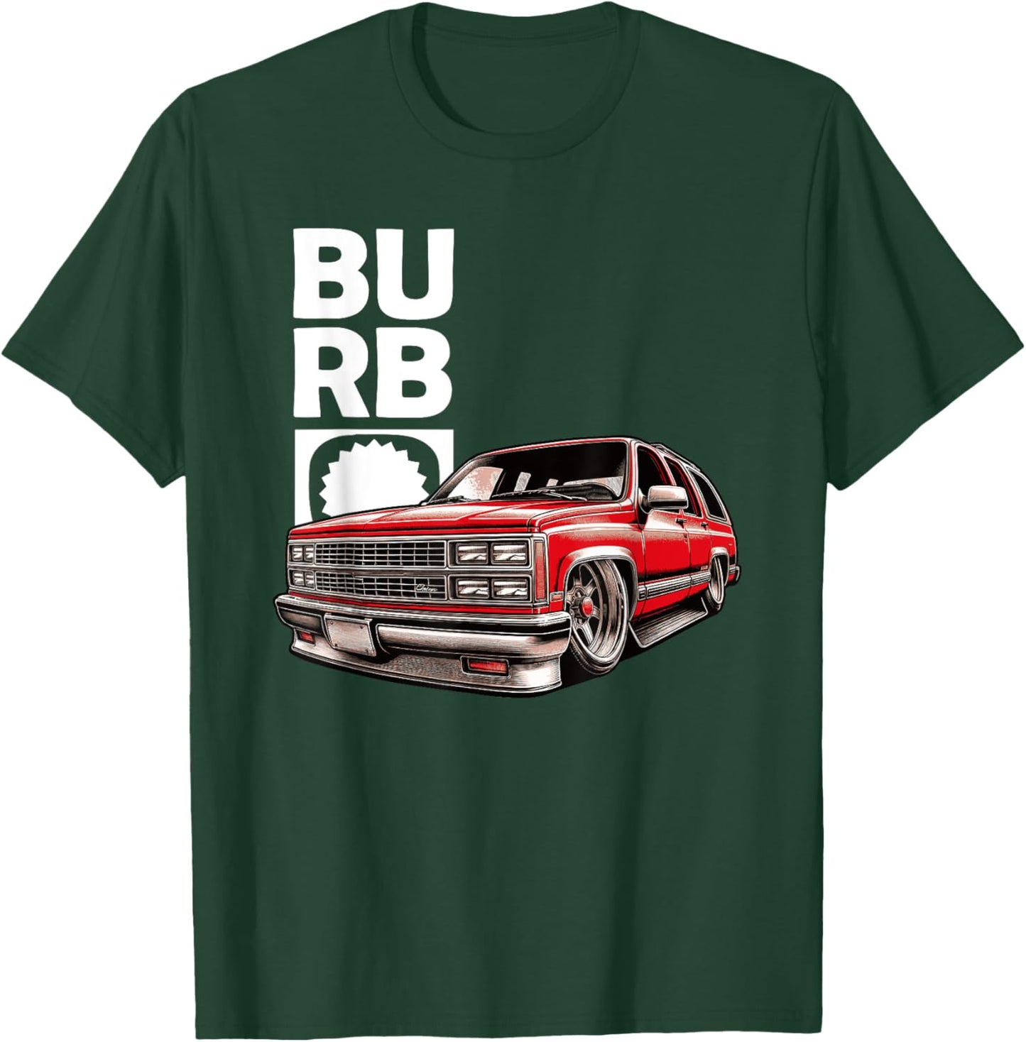 Squarebody Truck Burb Crest Truck Squarebody Suburban T-Shirt - T-Shirt | Forest
