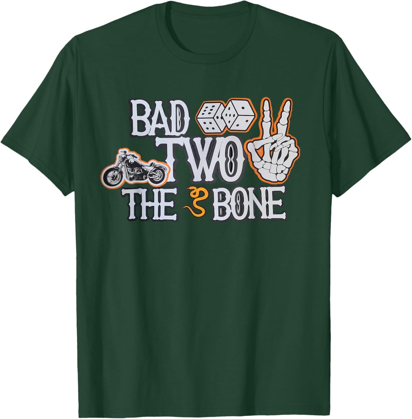Bad To The Bone Skeleton TWO Birthday Toddler Kids Funny T-Shirt - T-Shirt | Forest