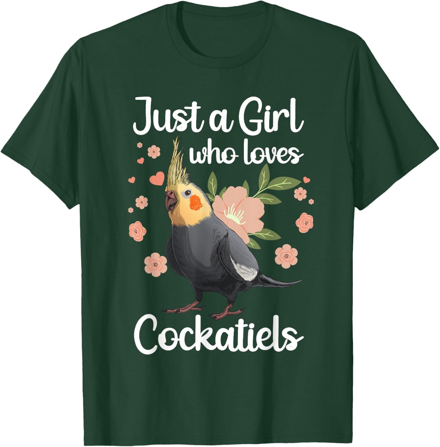 Cool Cockatiel Girls Parrot Bird Lover Parakeet T-Shirt - T-Shirt | Forest