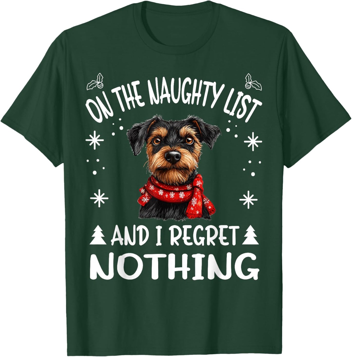 Cute Jagdterrier Dog Christmas On The Naughty List and I Women T-Shirt - T-Shirt | Forest