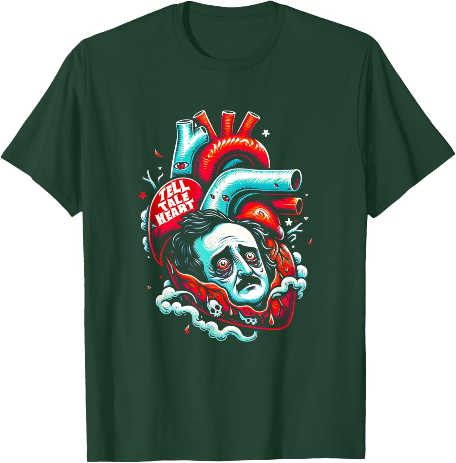 Edgar Allan Poe Tell-Tale Heart Literary Lover T-Shirt - T-Shirt | Forest
