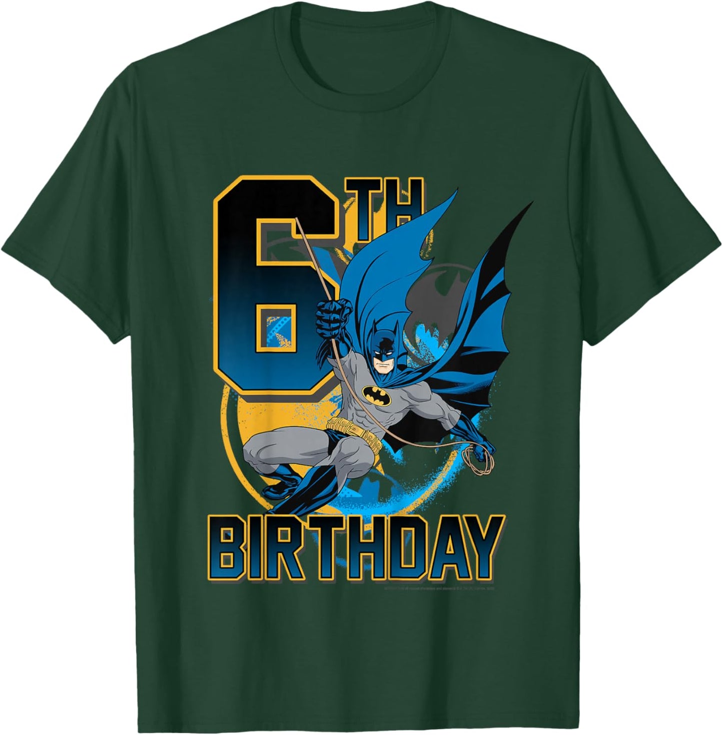 Kids DC Comics Batman 6th Birthday Action Shot T-Shirt - T-Shirt | Forest