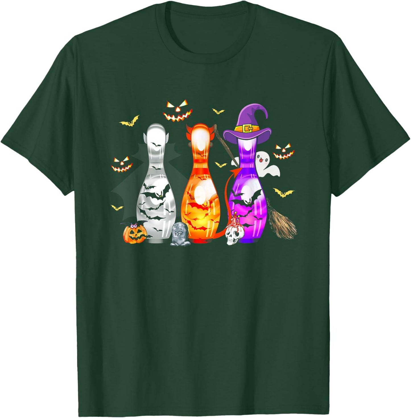 Cute Bowling Pin Halloween Spooky Costume T-Shirt - T-Shirt | Forest