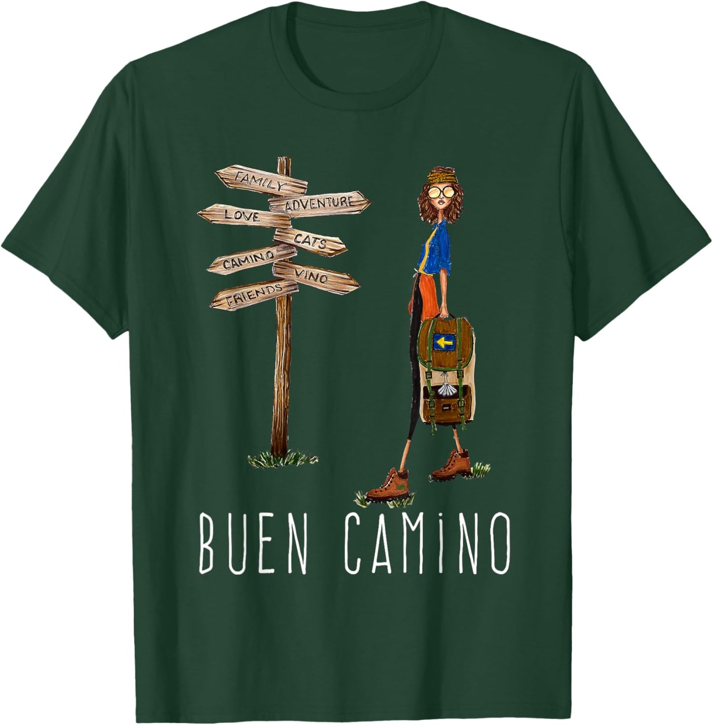 Buen Camino de Santiago Pilgrim Hiking Way of St. James Gift T-Shirt - T-Shirt | Forest