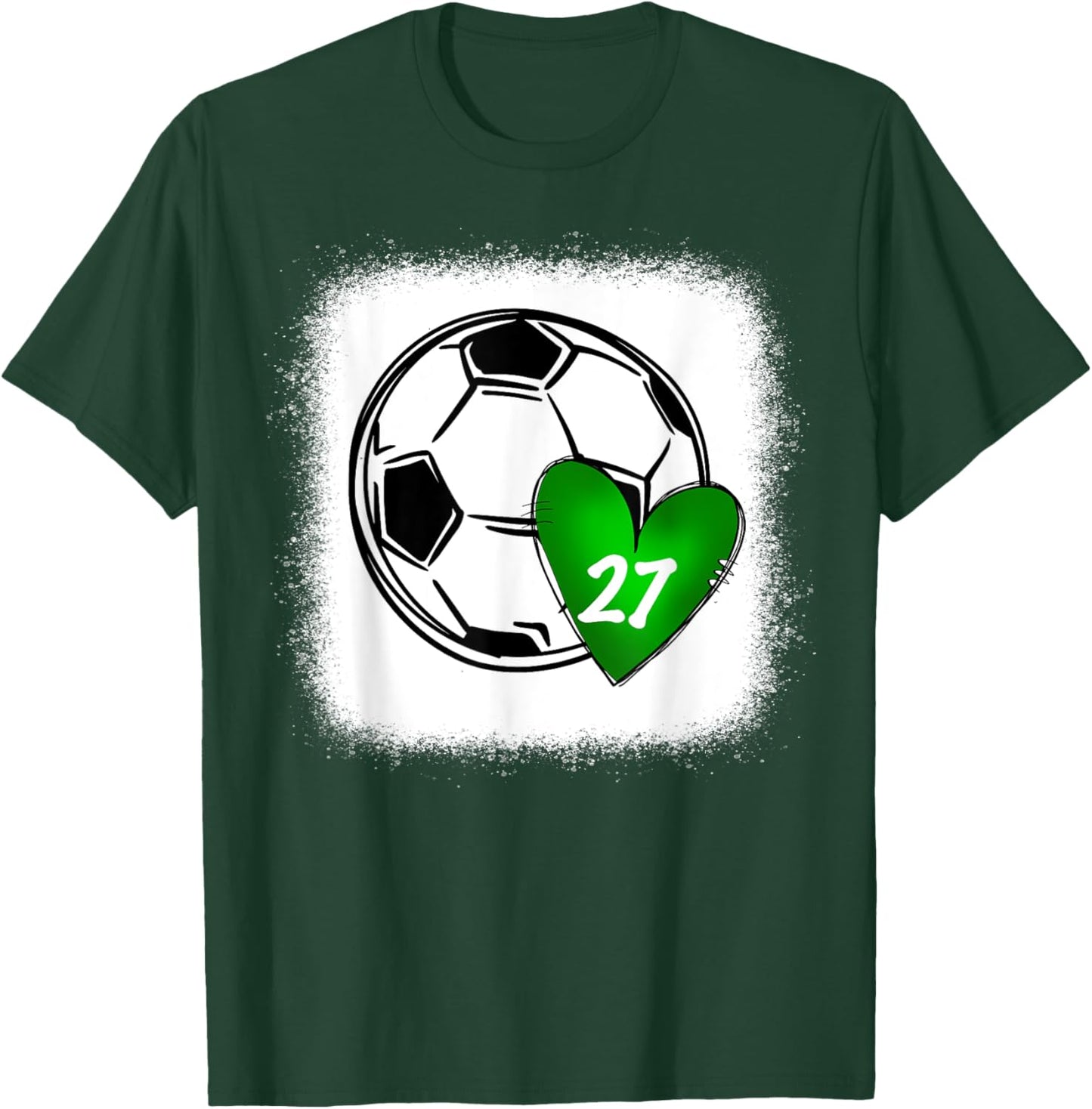 Custom Soccer Mom Number 27 Heart for Mom, Mommy T-Shirt - T-Shirt | Forest