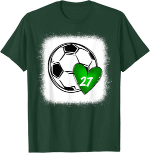 Custom Soccer Mom Number 27 Heart for Mom, Mommy T-Shirt - T-Shirt | Forest