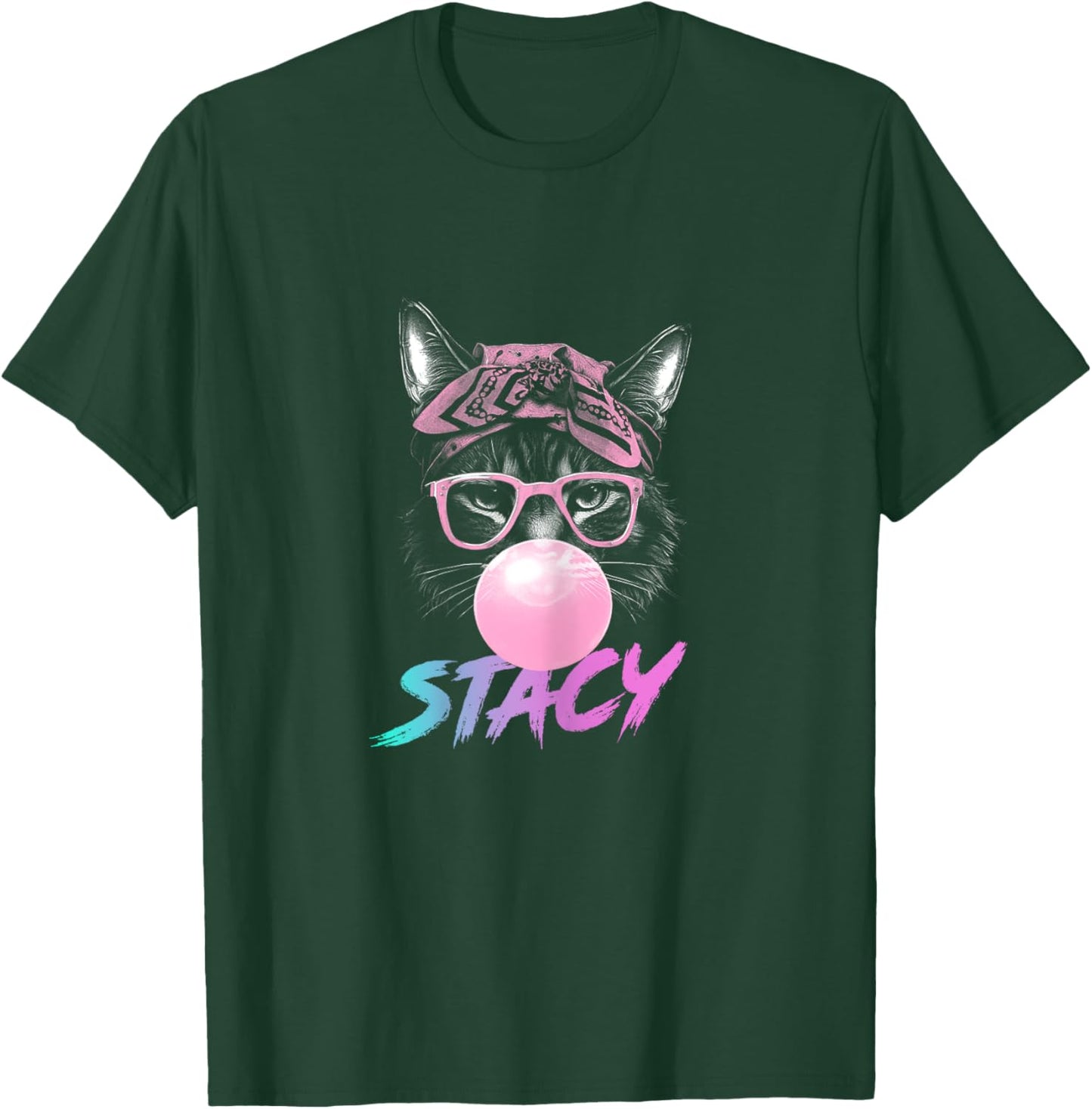 STACY - Adorable girl name with cute Cat T-Shirt - T-Shirt | Forest