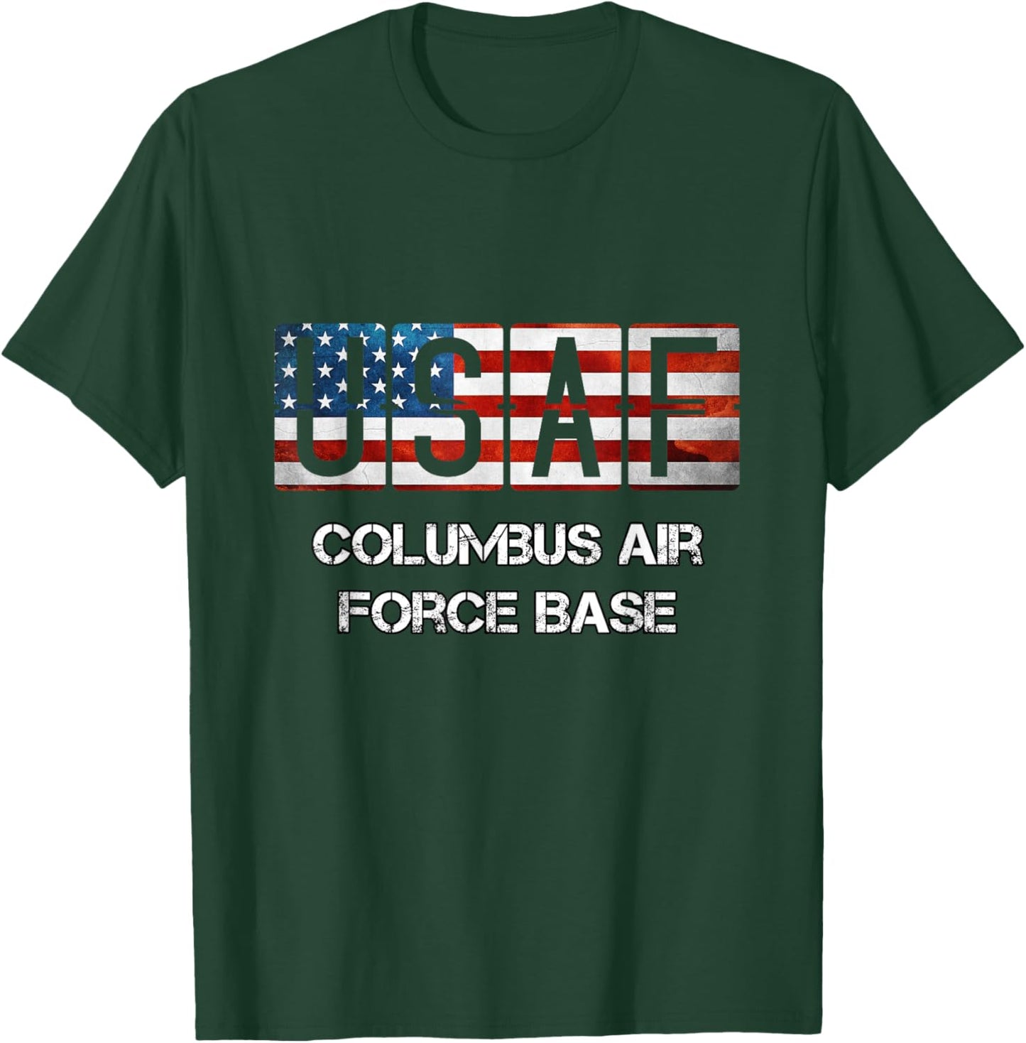 Columbus Air Force Base Distressed T-Shirt - T-Shirt | Forest