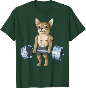 Weightlifting Chihuahua Deadlifting Chihuahua Powerlifting T-Shirt - T-Shirt | Forest